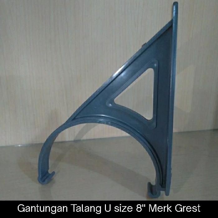 GANTUNGAN TALANG AIR PVC OVAL 8" MERK GREST | 1/2 LINGKARAN | TALANG U