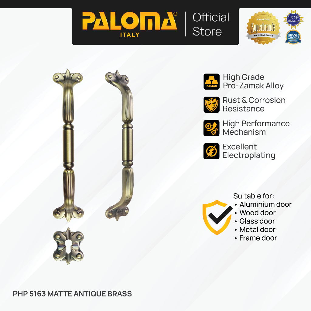 PALOMA PHP 5163 Gagang Tarikan Pintu Door Pull Handle Zamak Antique Antik