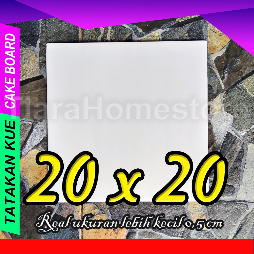 Tatakan kue 20x20 PUTIH alas cake/ tatakan kue ulang tahun / alas putih