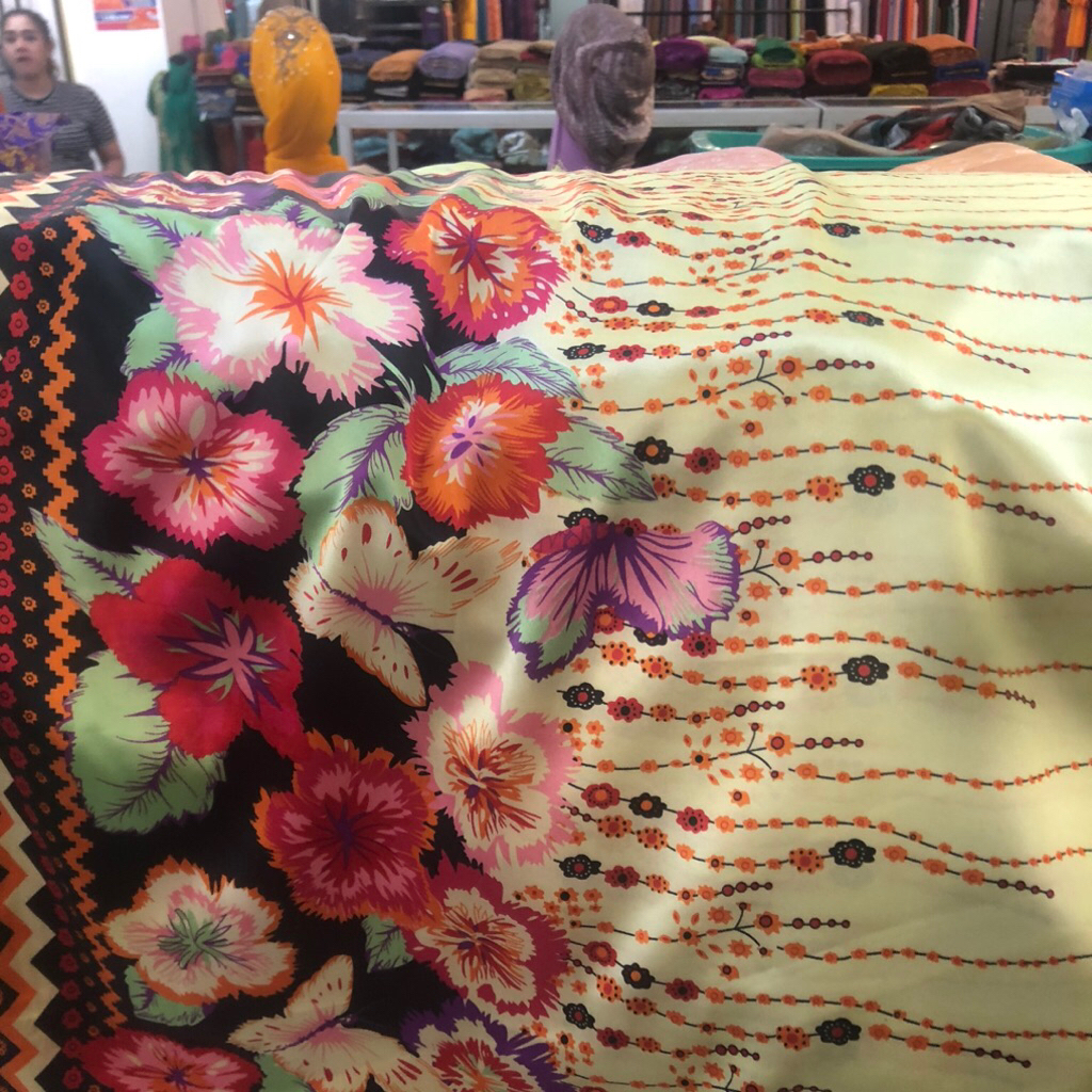 kain katun jepang motif bunga- kain katun Jepang motif premium b