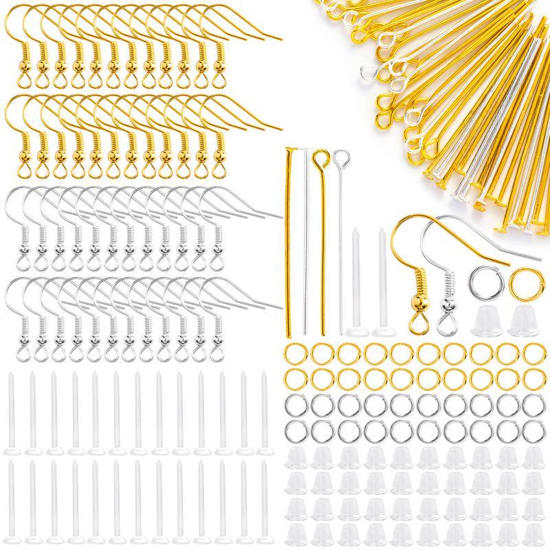 1200 Buah Kit Kait Anting Hipoalergenik Pin Mata/Kepala Jump Ring untuk DIY Anting