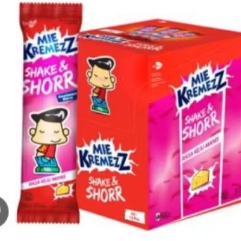 

mie kremez shorr warna bungkusnya merah ke pink