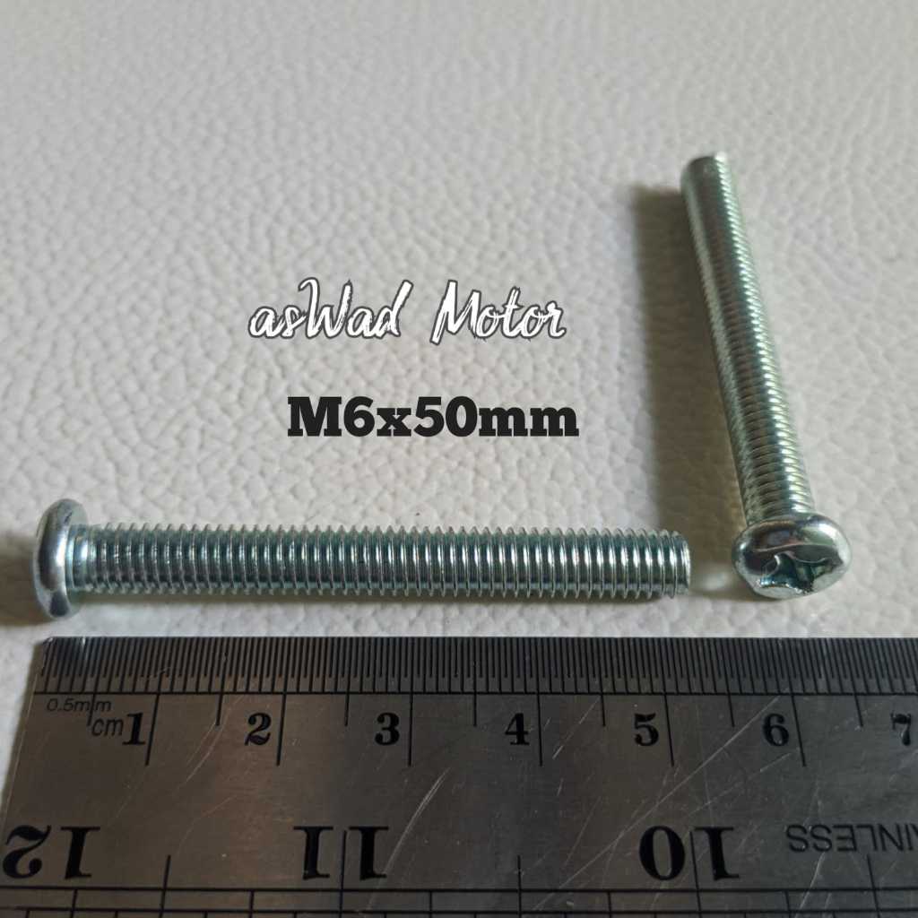 5Pcs Baut JP Galvanis M6x50MM Obeng Plus Universal Baut 10 Panjang 5CM Baut Blok Kopling Magnit CB10