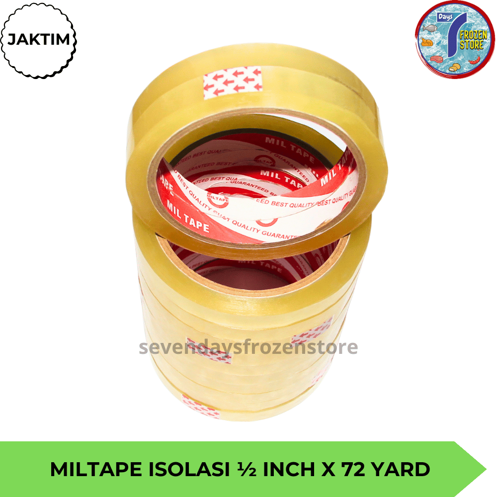 

Miltape Isolasi | Solasi | Lakban 12 mm 1/2 Inch x 72 Yards