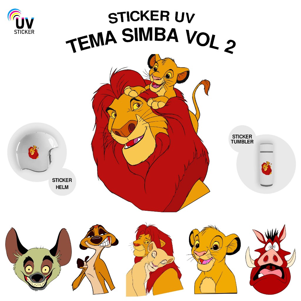 

STIKER UV - TEMA SIMBA VOL 2 | STICKER UV, STICKER MOTOR, STICKER MOBIL, STICKER HELM, STICKER TUMBLER, STICKER 3D, STICKER UV DTF BY UVSticker