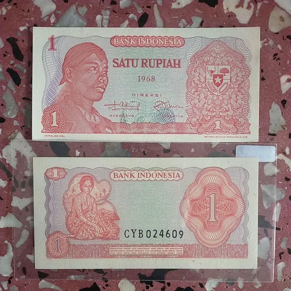 1 rupiah seri Sudirman 1968