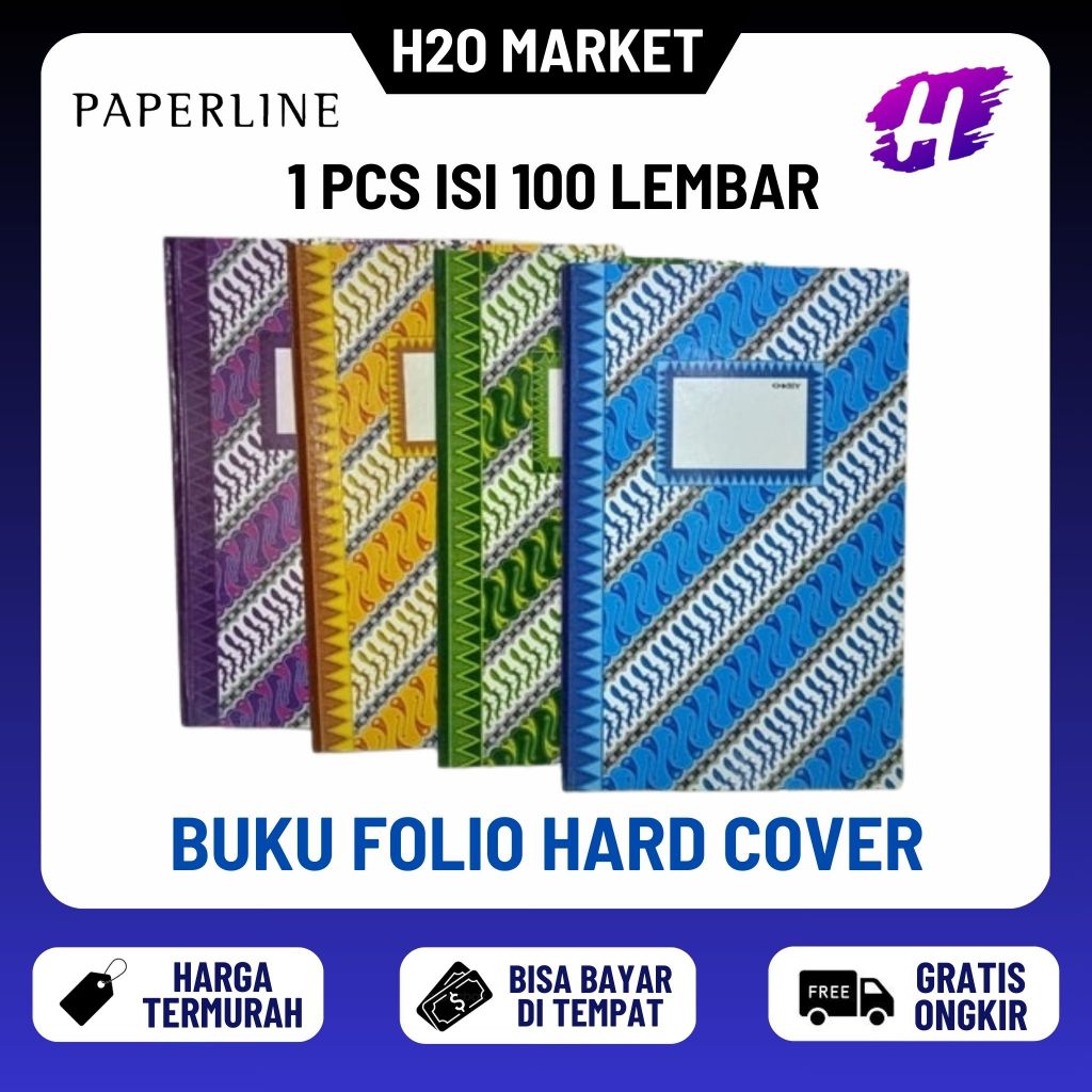 

❤️H2O❤️ Buku Folio HardCover PAPERLINE Isi 100 Lembar