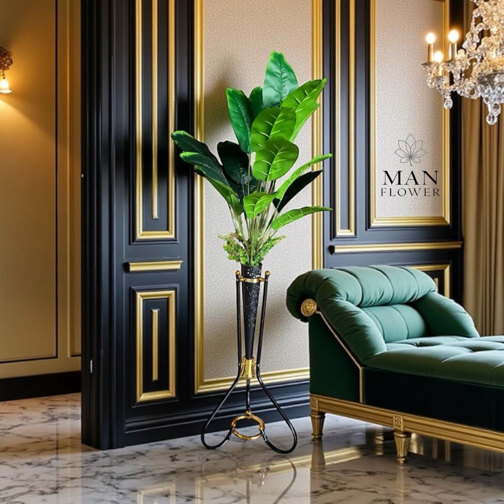 [COD]Bunga/Daun pisan hiasan sudut ruangan Satu set Dengan Vas/Pot Dekorasi sudut Ruangan