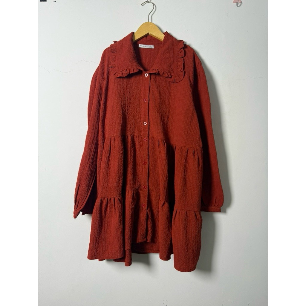 PRELOVED TUNIK MERAH BATA ALEEYA BRAND