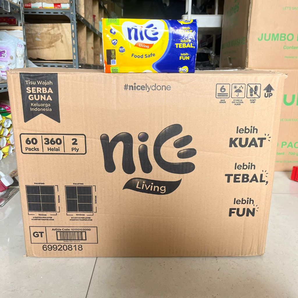 [ 1 KARTON ] TISSUE / TISU NICE FACIAL 180 SHEETS 2PLY