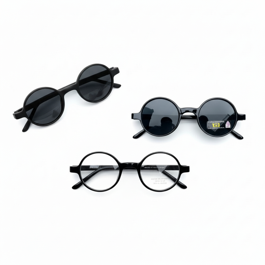 Kacamata Bulat Hitam Boboho