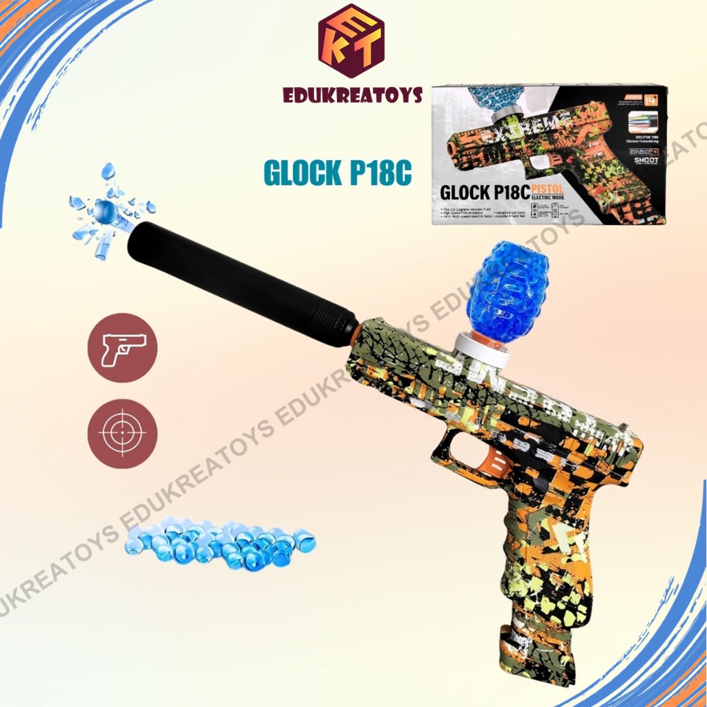 Glock p18c Mainan Tembakan anak ada warna dan hitam