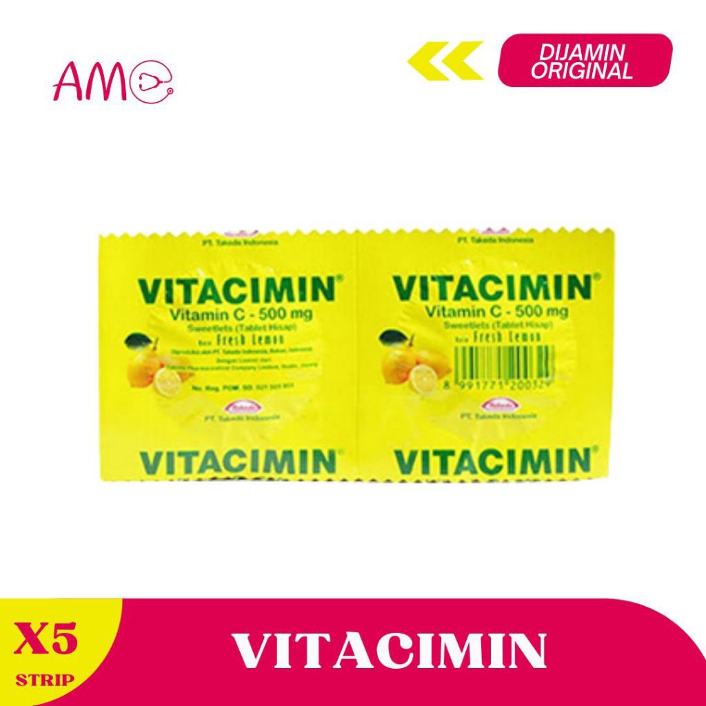 

VITACIMIN LEMON 500MG 1STRIP ISI 2TABLET