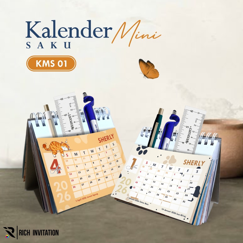 

SOUVENIR KALENDER SAKU MINI - KALENDER MEJA CUSTOM NAMA - KALENDER 2026