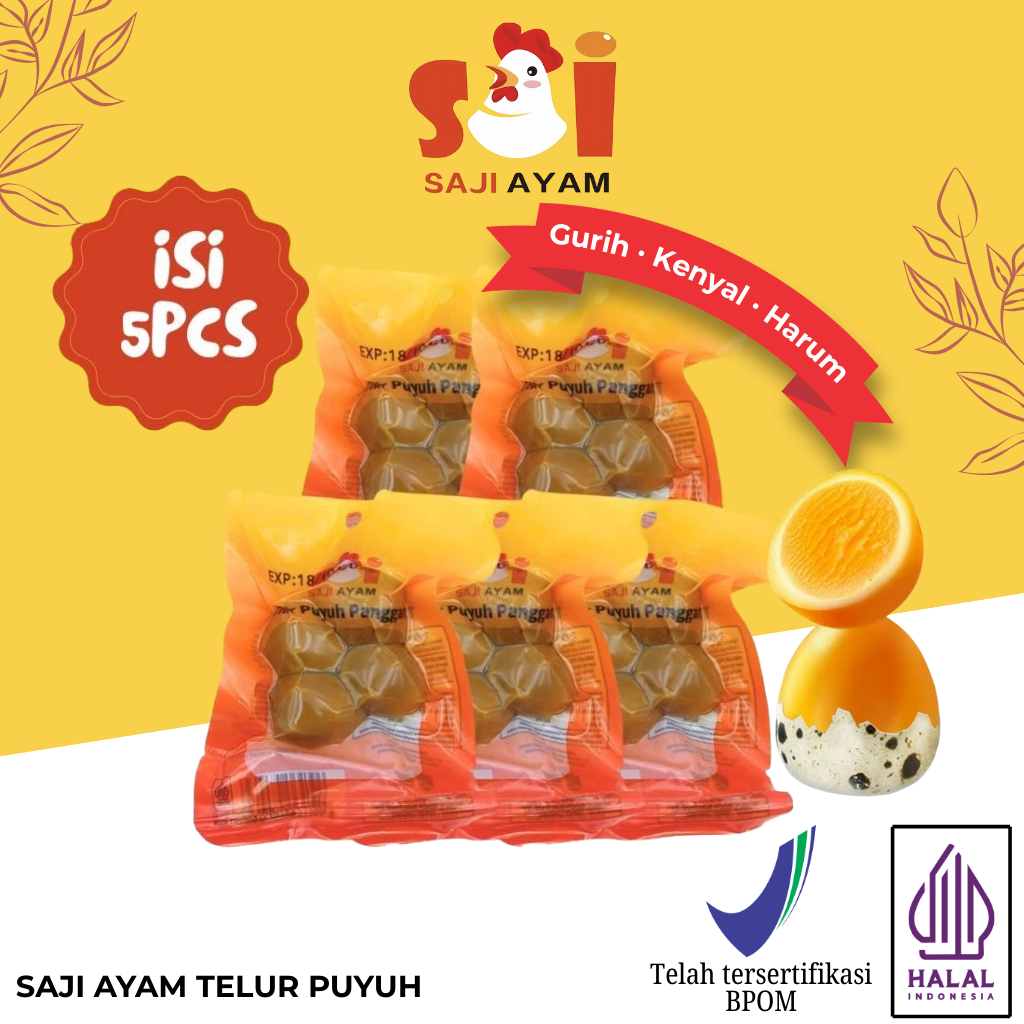 

SAJI AYAM telur puyuh panggang 5 BUNGKUS/ snack siap saji / EGG / Enak & Bergizi