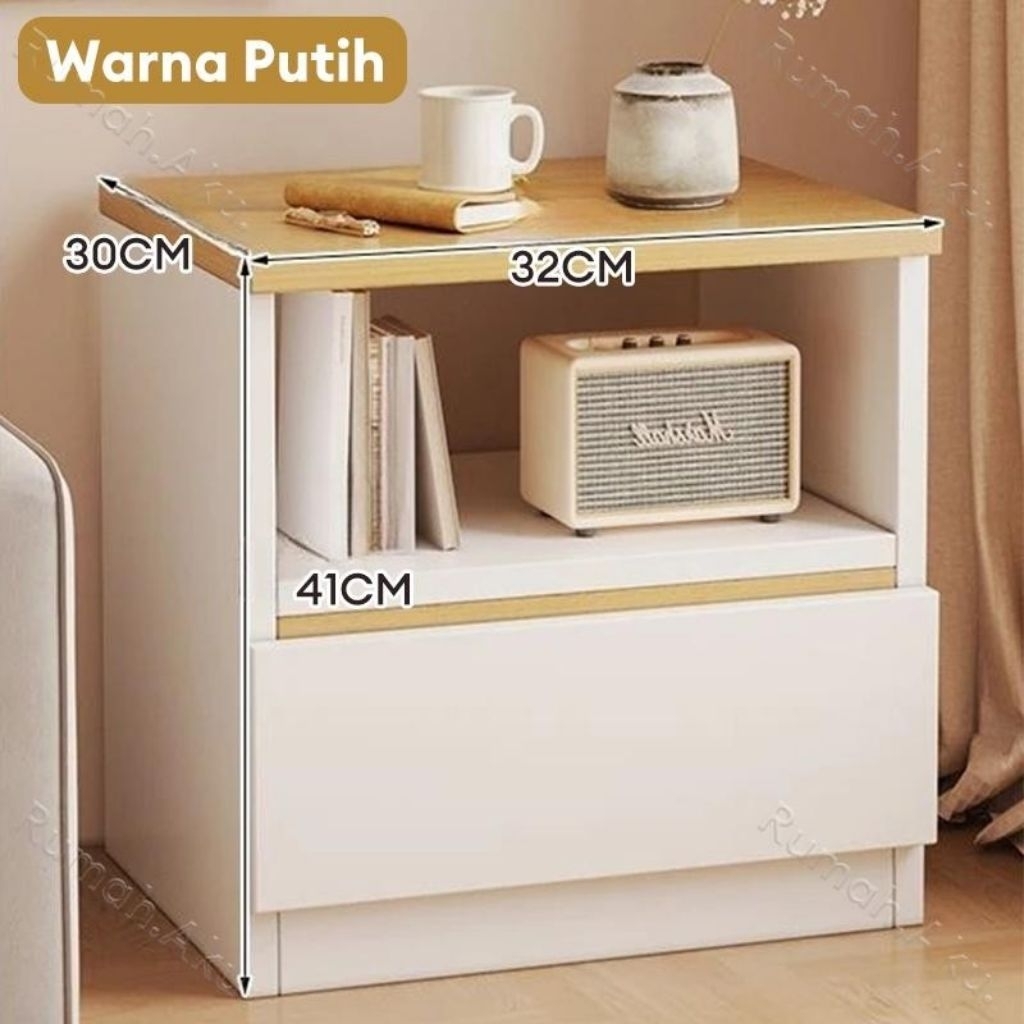 Meja Nakas Lemari Nakas Kecil Meja Kamar Kecil Aesthetic Meja Laci Susun Kayu Meja Sudut Minimal