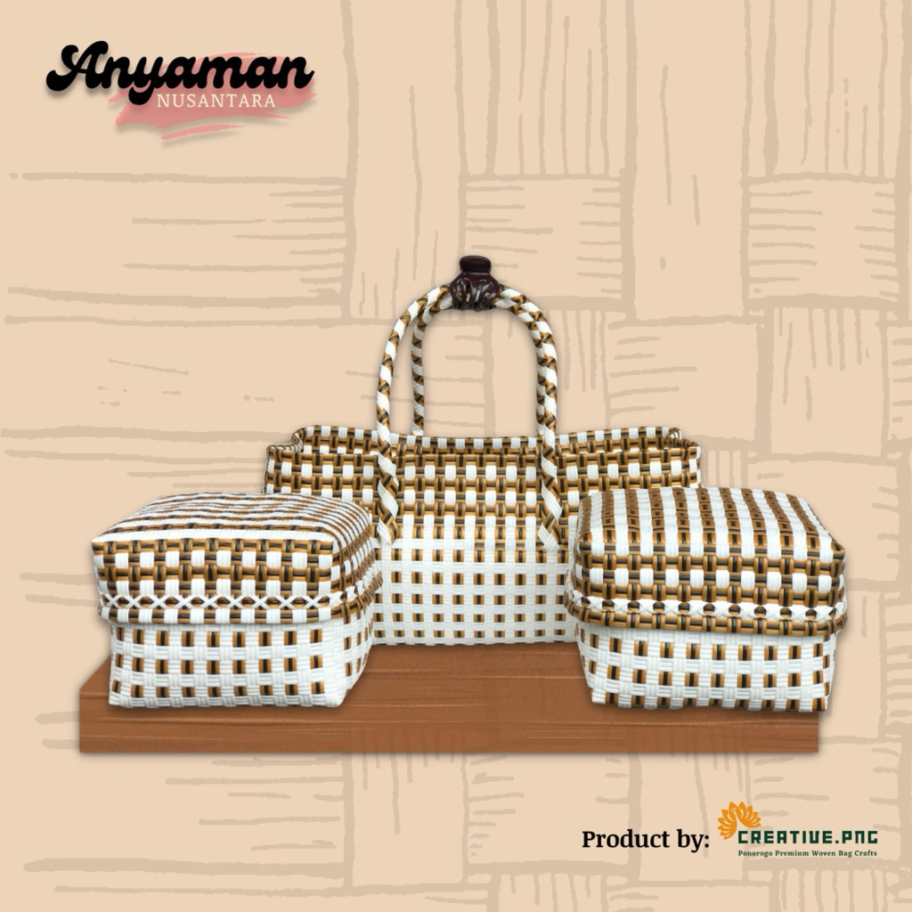 Tas Anyam Jali Set 2 Keben Bali Termasuk Besek Bambu Tas Wanita