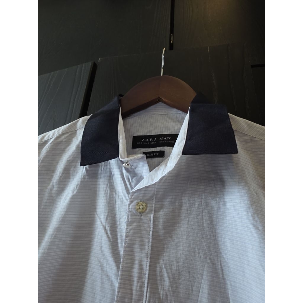 Zara Man Work Shirt White cotton. Slim fit. 100% original. size S. baju kemeja panjang buat kerja pr