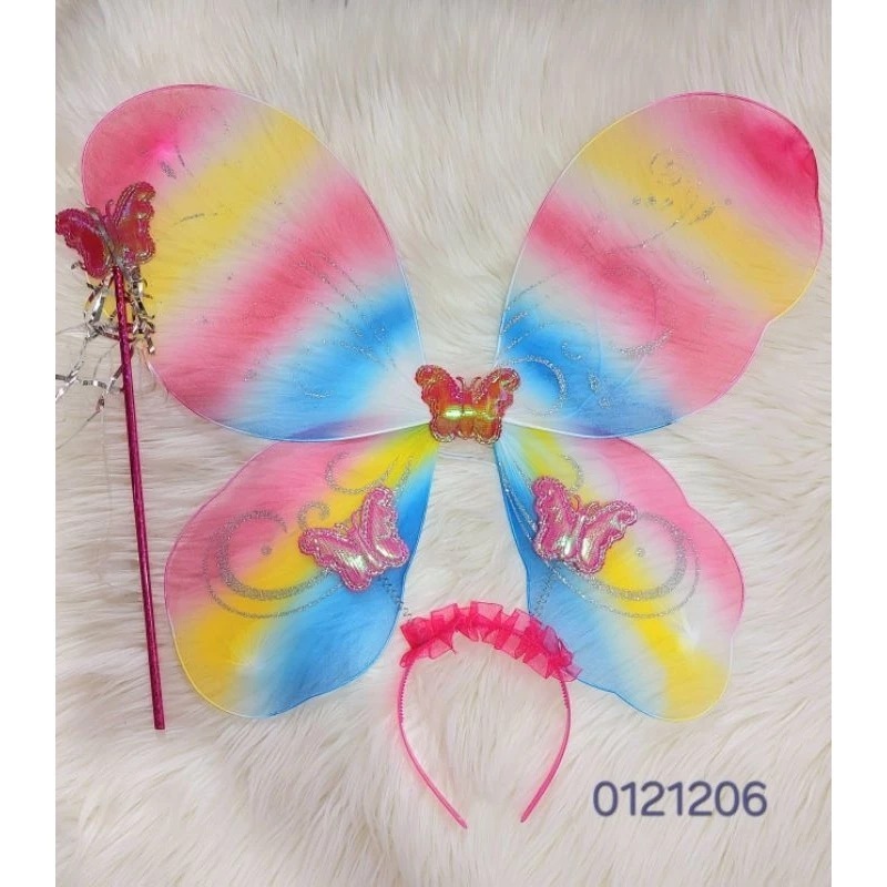SAYAP KUPU KUPU ANAK SAYAP GRADASI PELANGI WARNA WARNI MAINAN ANAK KOSTUM ANAK KUPU-KUPU