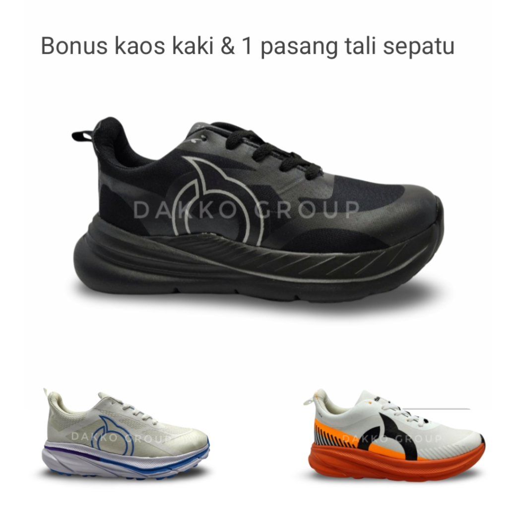 Sepatu Running Ortuseight Hyperglide 2.0 Hitam Full Terlaris / Sepatu Lari Ortuseight Hyperfuse 2.1