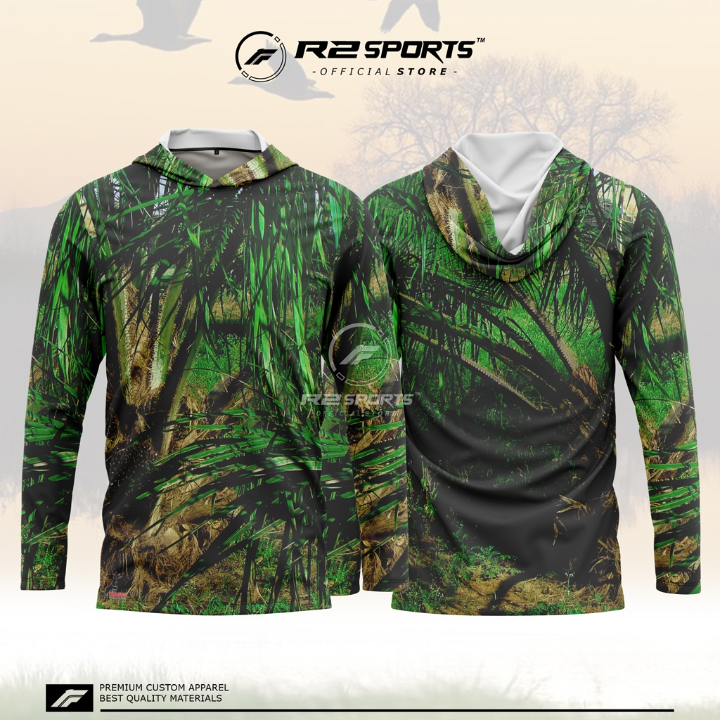 Baju Camo Hunting Berburu motif Sawit 3 Lengan Panjang Berkerudung