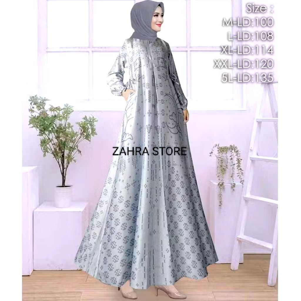(COD) Gamis Silk Premium Busui Jumbo Terbaru Terlaris Gamis Butik Mewah Kekinian Gamis Busui Kekinia