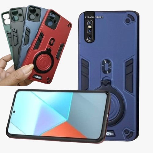 Case Hp Untuk VIVO V15 Pro Hard Case Robot Kickstand Casing Ring Pro stand Holder