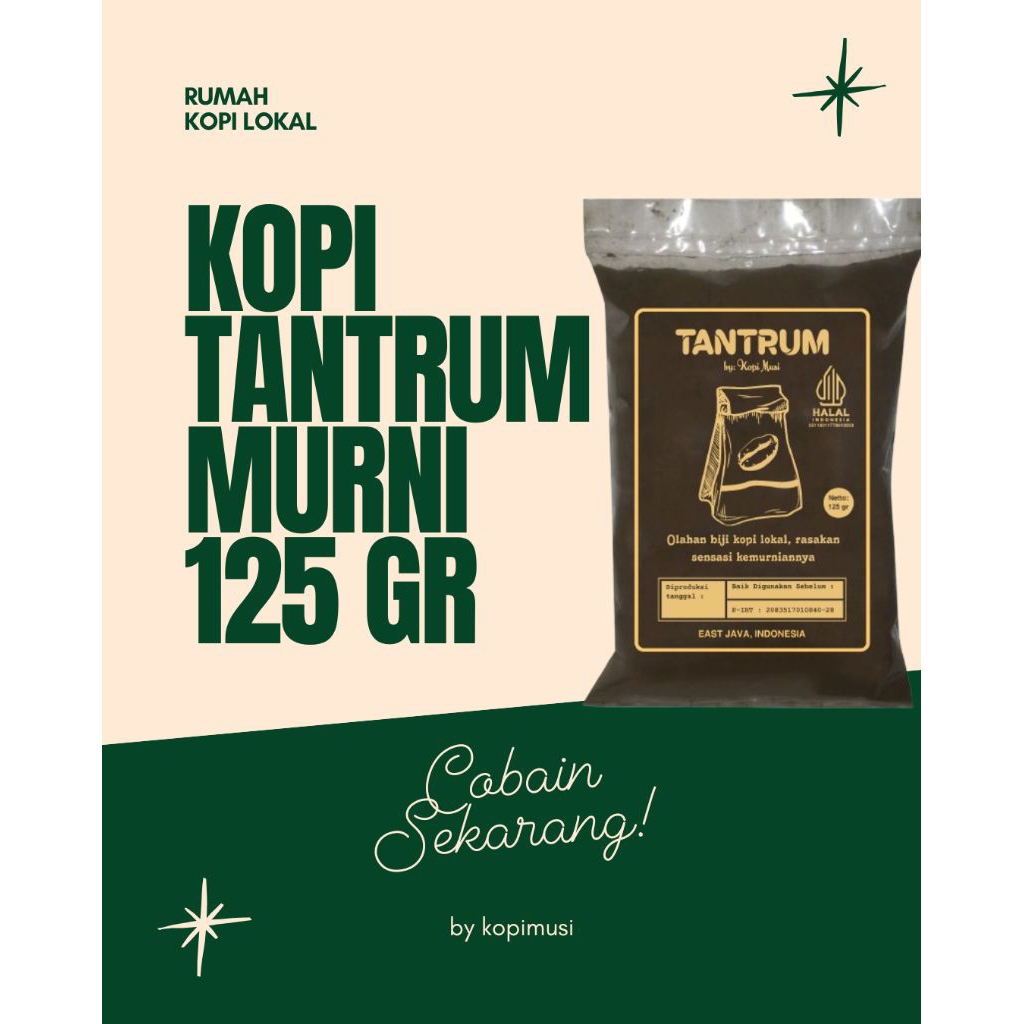 

KOPI ROBUSTA MURNI TANTRUM EKONOMIS 125 GRAM