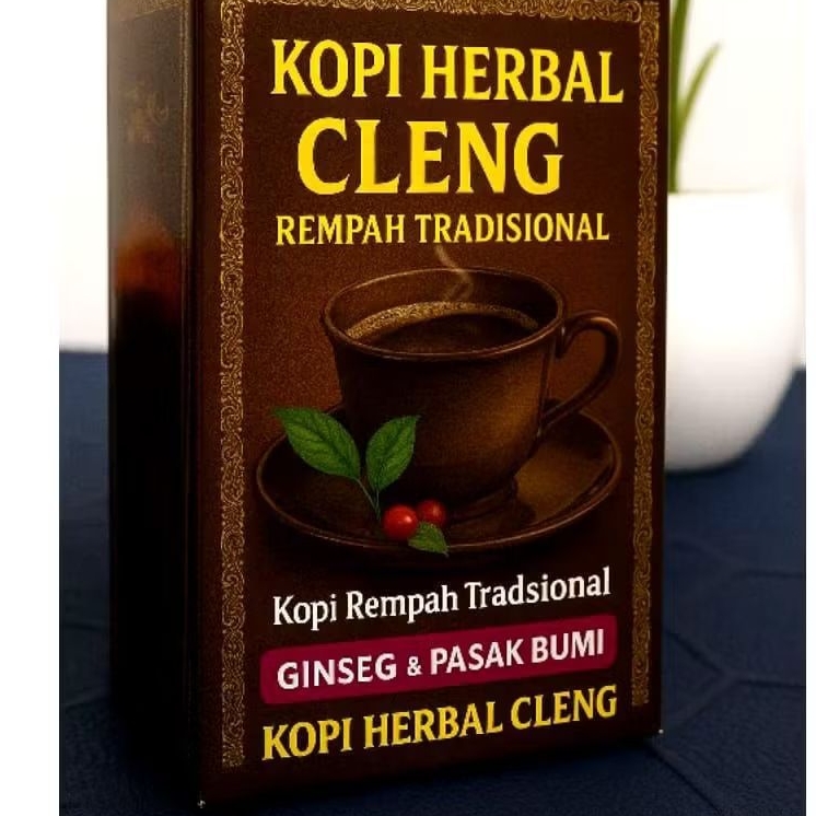 kopi cleng herbal pria-minuman serbuk kopi instan Gingseng & rempah alami isi 10 sachet