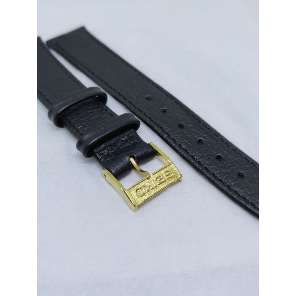 Seiko leatherstrap 16mm 17mm buckle seiko strap kulit jam tangan antik part arloji vintage NOS antik