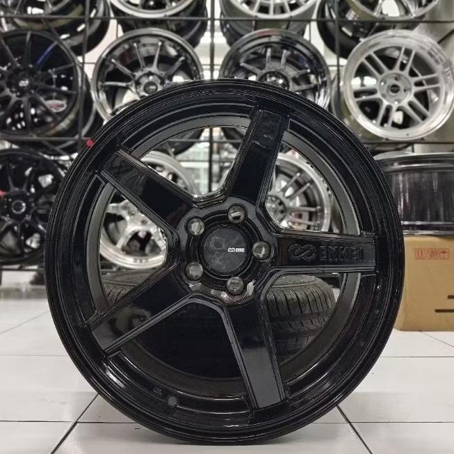 Velg Mobil Ring 18 Enkei ORI Gloss Black PCD 5x108 ET40 untuk Ford Focus Mondeo Volvo