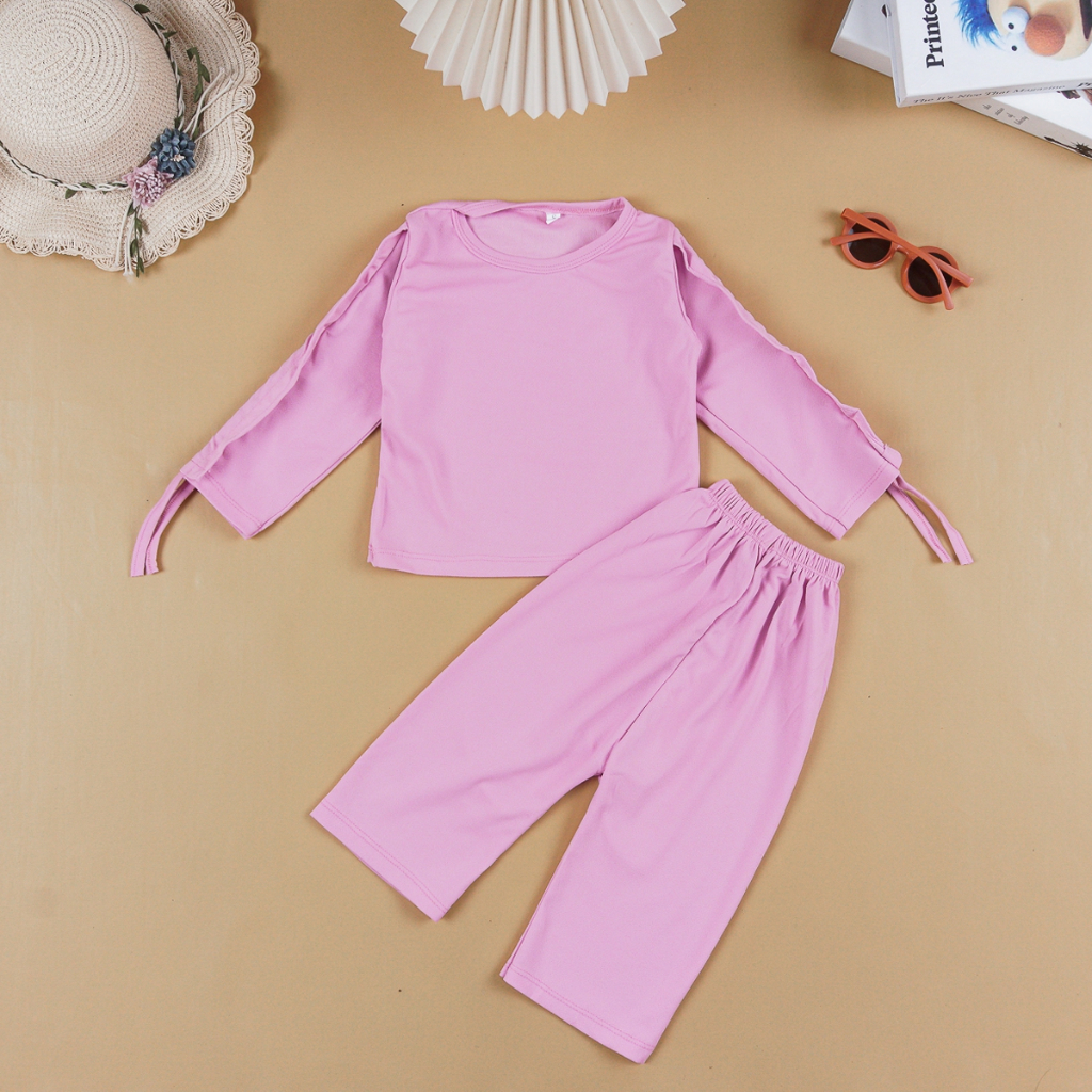 Setelan Anak Vanya Lengan Serut Polos // Setcel Polos Serut // Set Anak Vanya