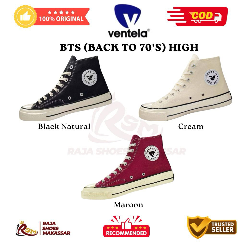 (ASLI-COD) Sepatu Ventela BTS HI High  - Ventela Shoes - Ventela Makassar - Sepatu Ventela Shoes - S