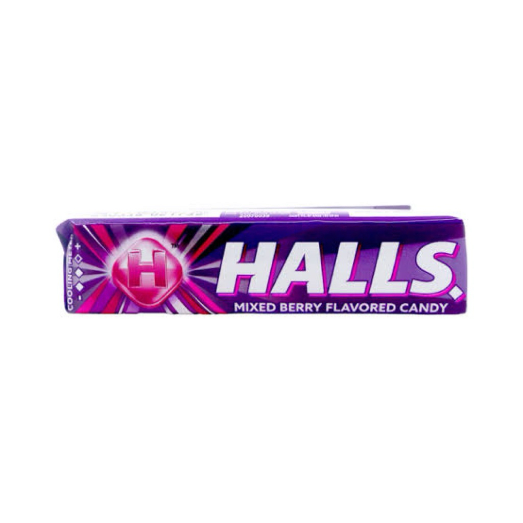 

Halls mixed berry flavored candy cooling menthol permen halls