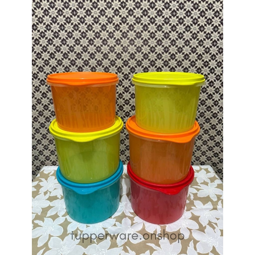 Texture Canister (3) Tupperware BARU