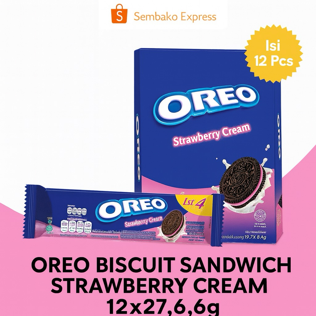 

Oreo Biscuit Sandwich Strawberry Cream 12x27.6g