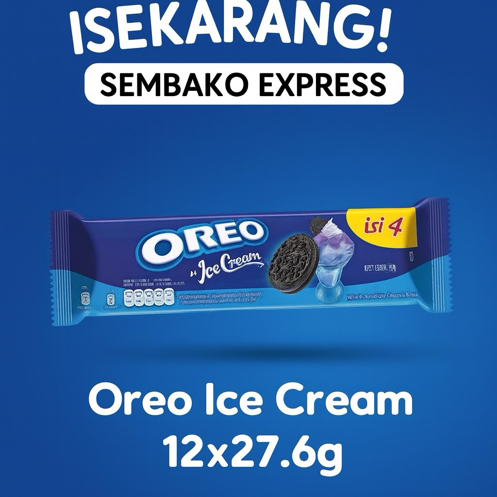 

Oreo Ice Cream Sandwich Biskuit Rasa Es Krim Box 12 x 27.6g