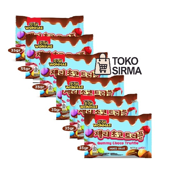 

Paket 6 PCS Wonhae Gummy Choco Truffle 35gr – Permen Coklat Kenyal