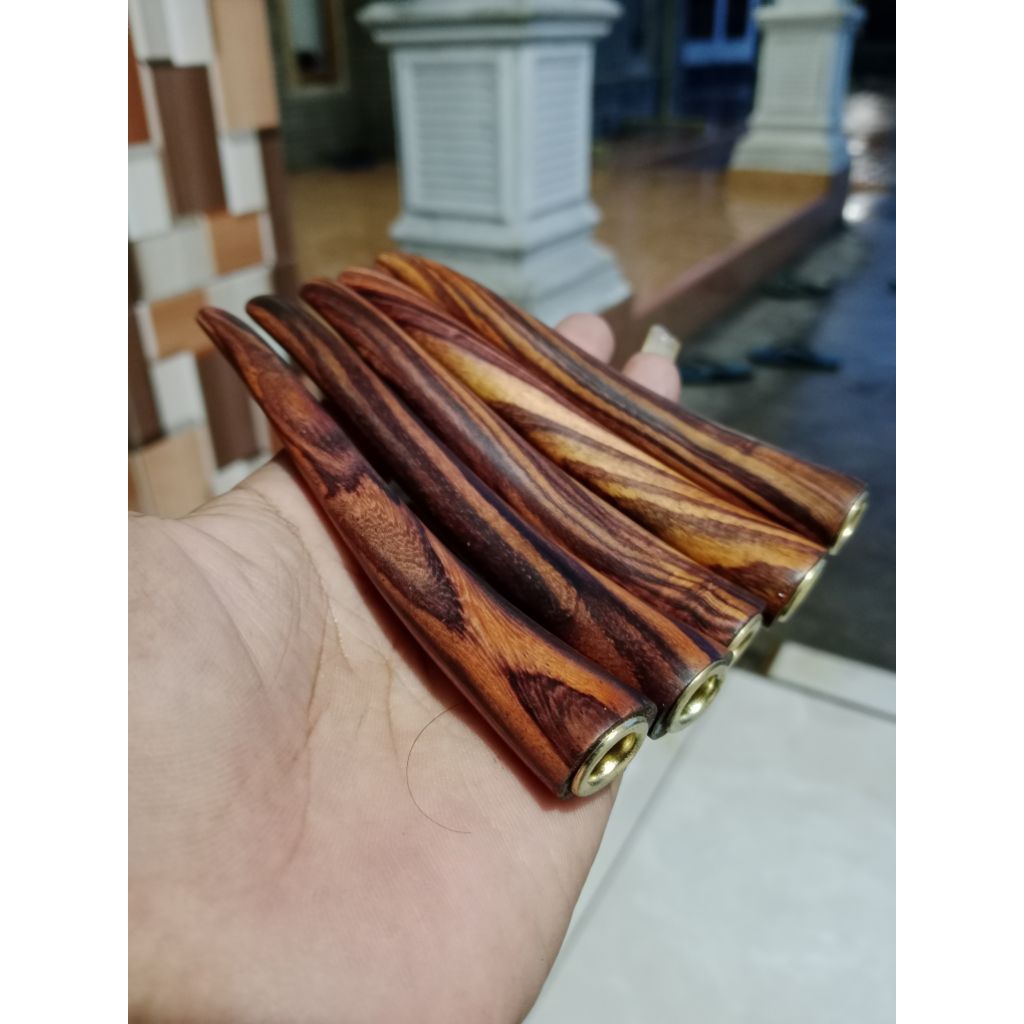 Grosir once pipa cangklong padutan kayu gaharu zebra asli lengkung