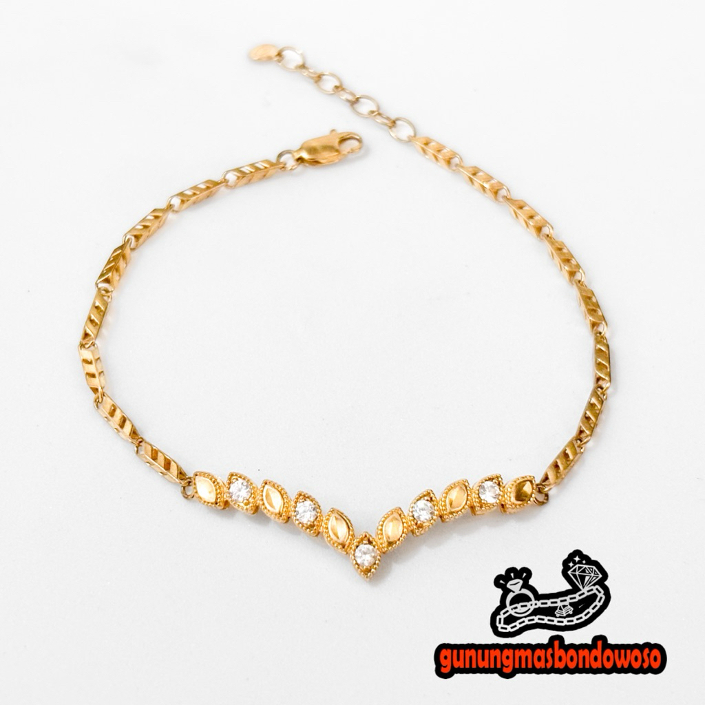 Gelang rantai aurel emas asli kadar 300 6k berat 2.900gr