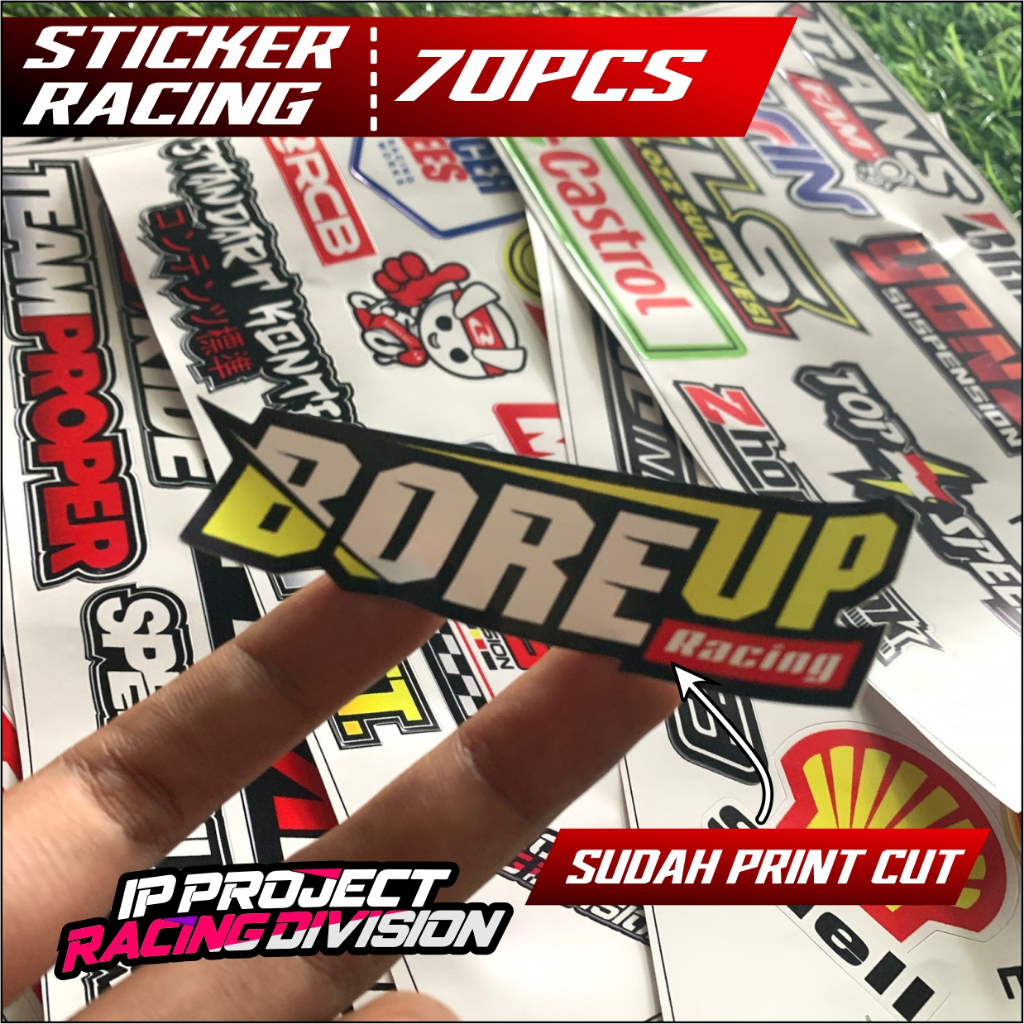 

70 Lembar SUDAH PRIN CUT / TINGGAL TEMPEL SUDAH potongan STICKER MOTOR RACING VOL 84