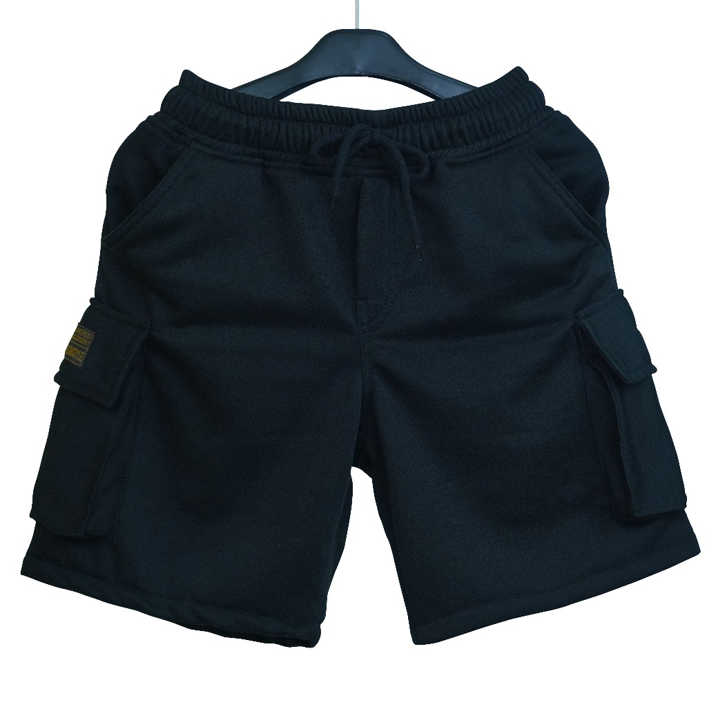 Celana Pendek Cargo Pria Distro Santai Dewasa Bahan Fleece Adem Murah Hijau Botol