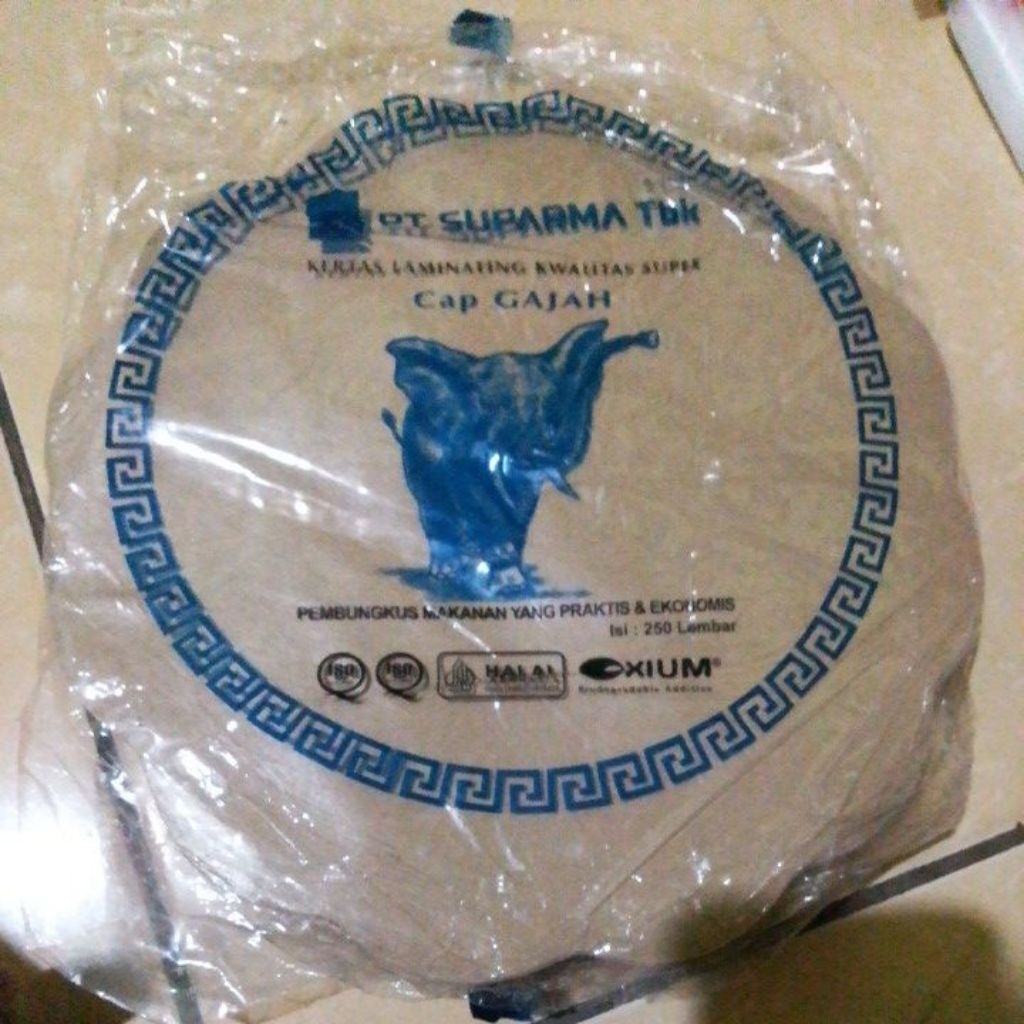 Kertas Nasi Coklat Bentuk Bunga Cap GAJAH Kertas Minyak Untuk Alas Piring Rotan [250 lembar