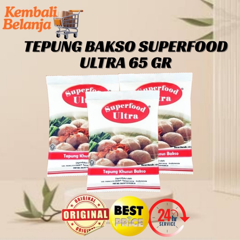 Tepung Bakso SuperFood Ultra 65 Gram/ Tepung Khusus Bakso/ Superfood Ultra/ Pengenyal Bakso Superfoo