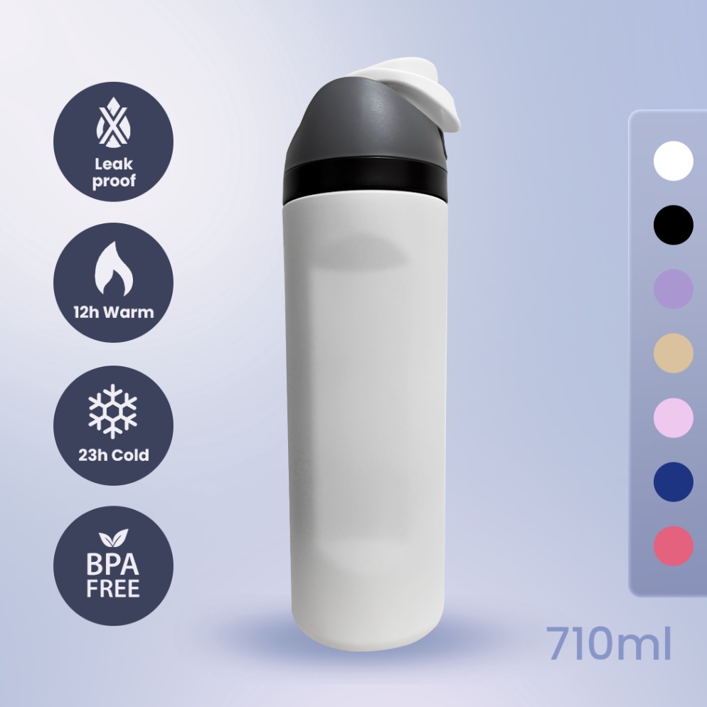 Ready Botol Tempat Minum Freesip Tumbler Termos Air Panas Es Batu 24 oz Stainless Steel Tahan Lama