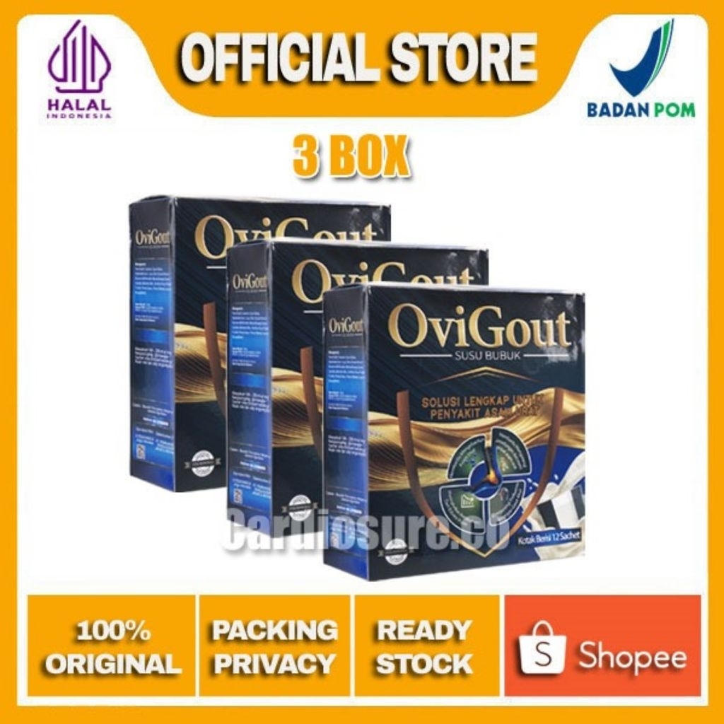 

OVIGOUT ® OviGout Original (3 Box) Susu Bubuk Asam Urat | OviGout Atasi Nyeri Sendi Akibat Asam Urat