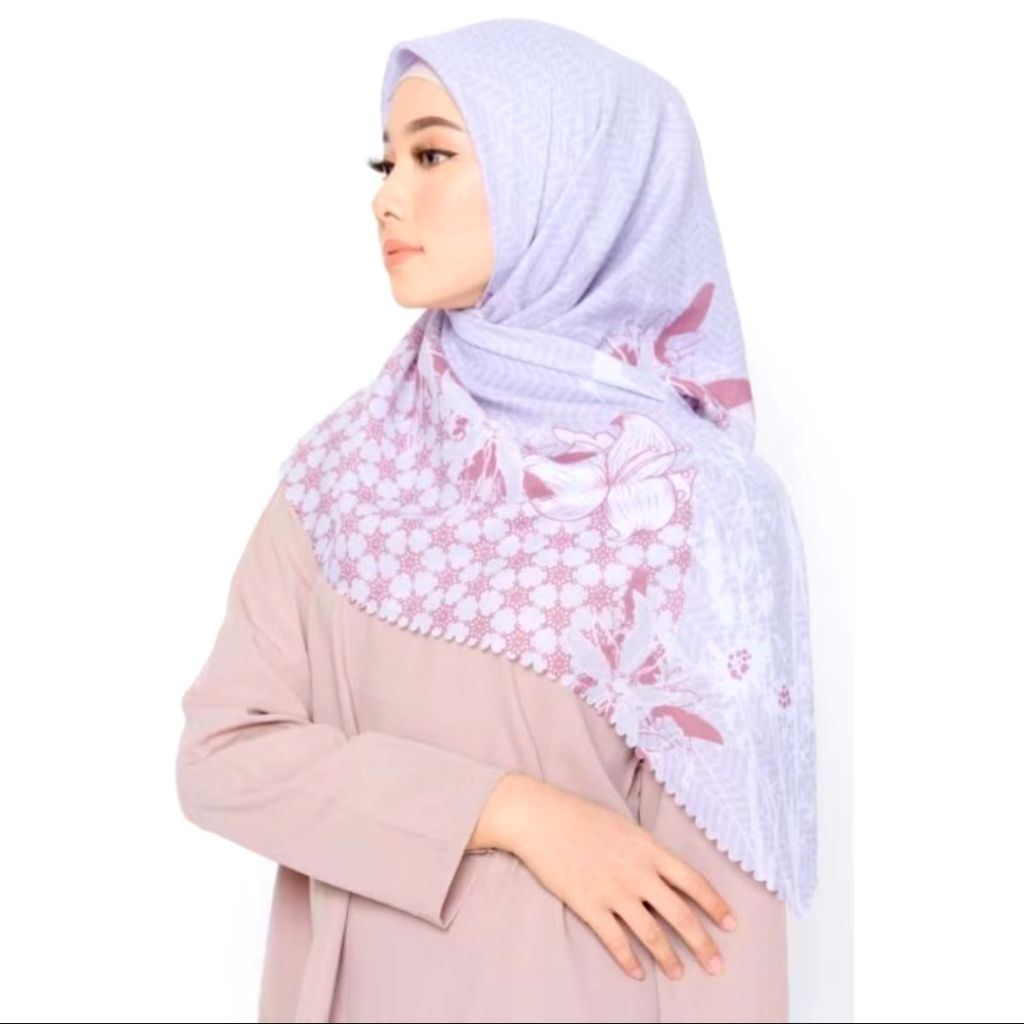 ZM SQUARE ZASKIA MECCA PRINTING Segiempat jilbab wangi