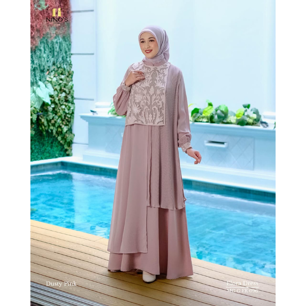 Ninos Elora Dress / Gamis Ninos Terbaru / Ninos Premium / Ninos Original
