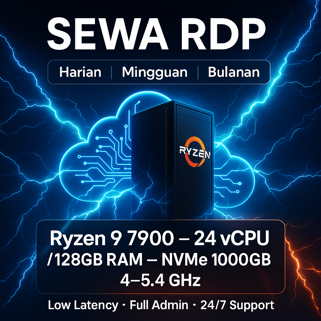 RDP Bulanan PREMIUM 4CPU 8GBRAM VPS Full Garansi Proses Cepat