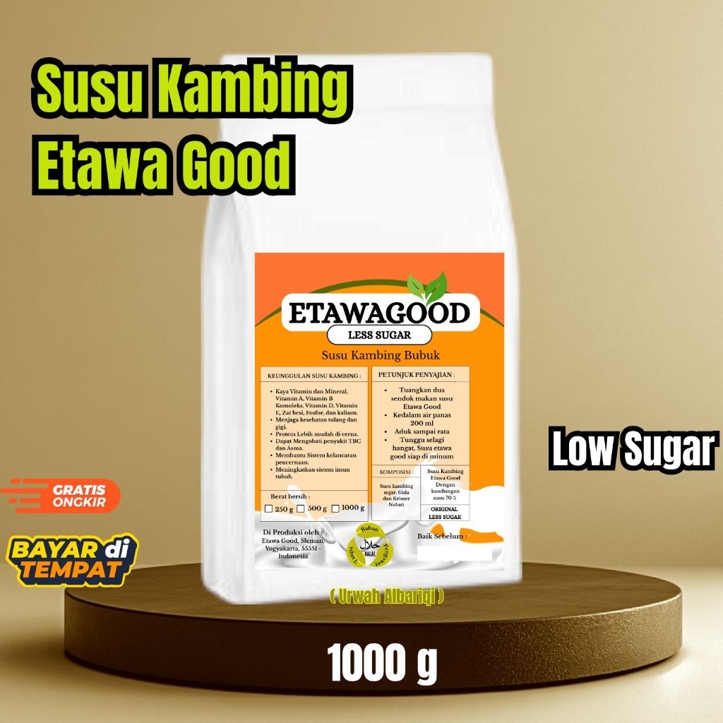 

EttawaGood - Less Sugar , Gula Dikit , 1 kg, Susu kambing Rendah Gula. Langsung Produsen.